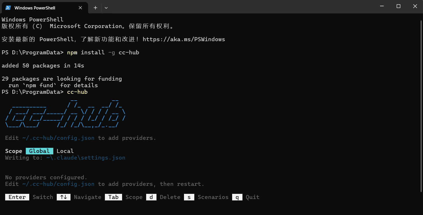 Install and launch CC-Hub