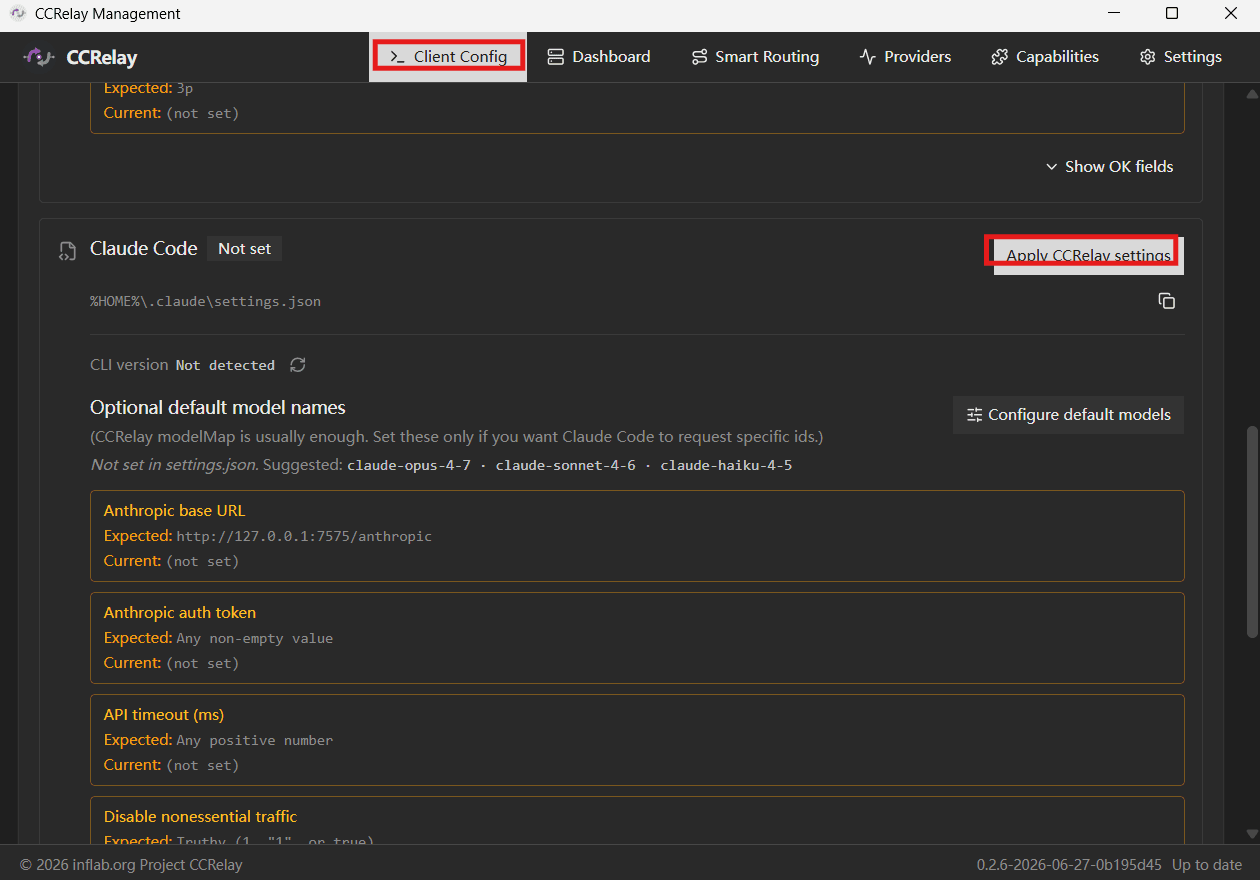 Configure Claude Code to use CCRelay