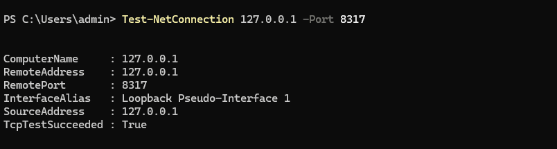 CLIProxyAPI port 8317 test succeeds